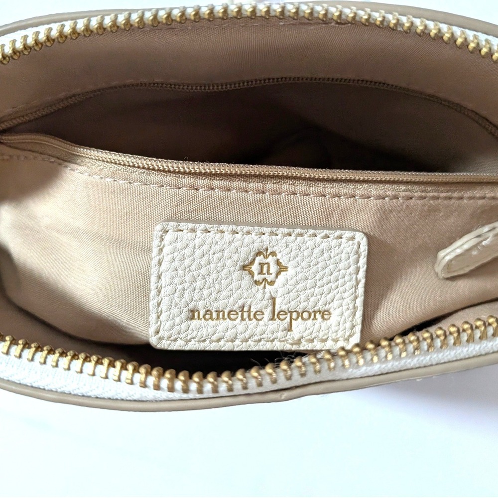 Nanette Lepore Floral Vegan Leather Crossbody Bag Pastel Dome Chain Strap Purse - Picture 5 of 16